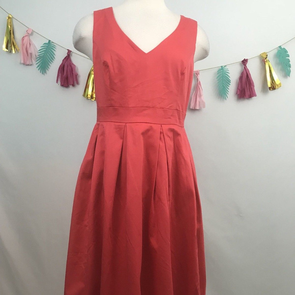 Modcloth Dresses & Skirts - Modcloth Fervour Retro Orange Fit N Flare Dress Lg
